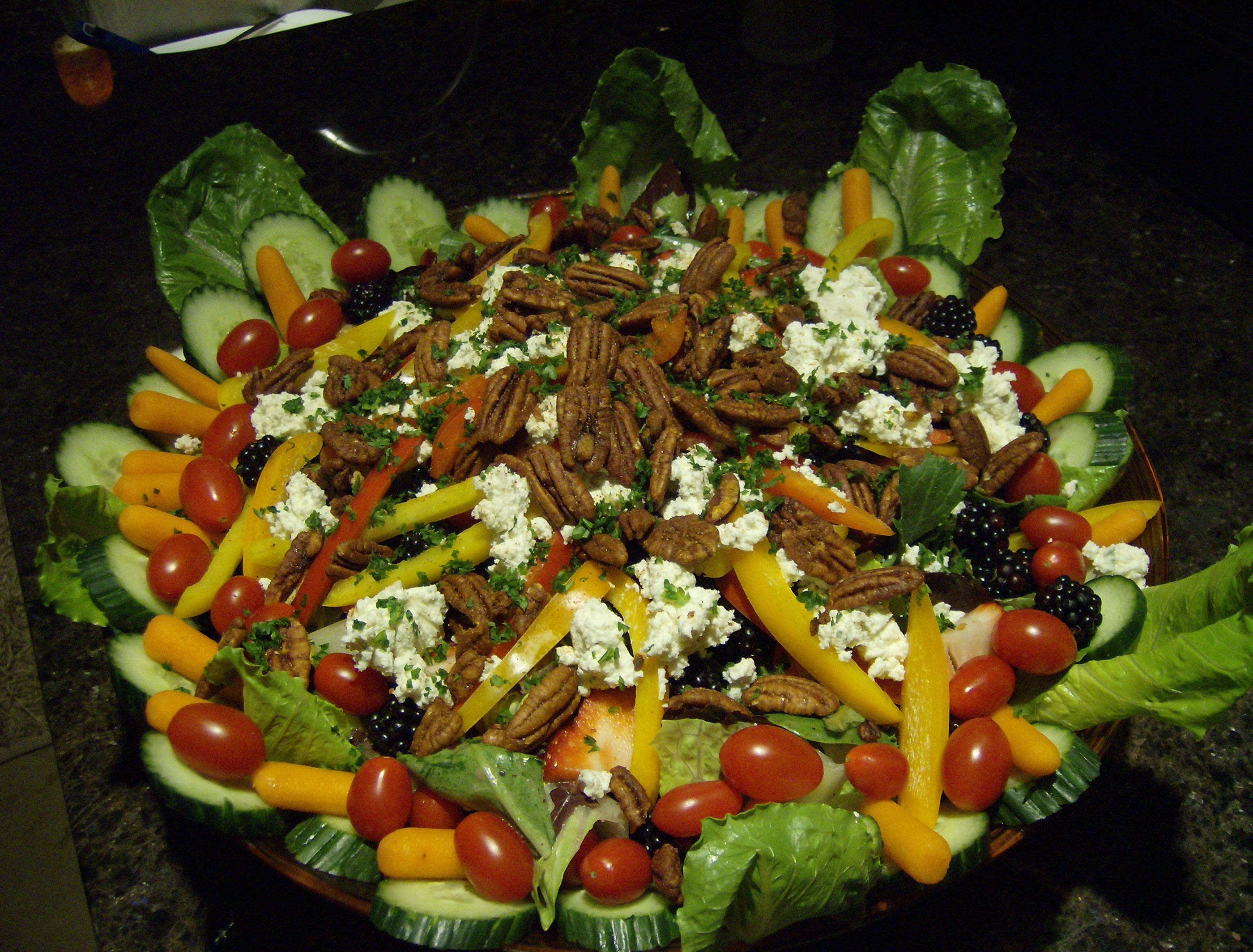 Tossed salad with local pecans 