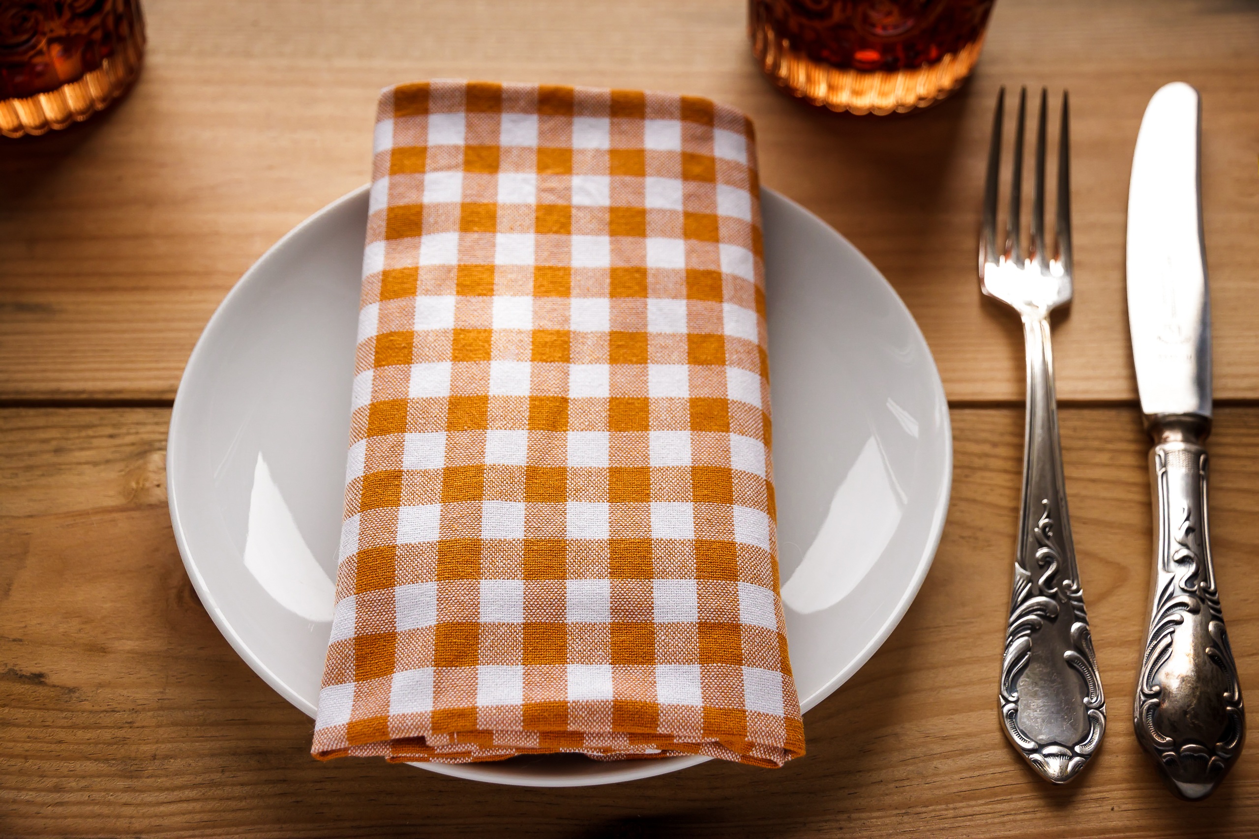 checkered napkin